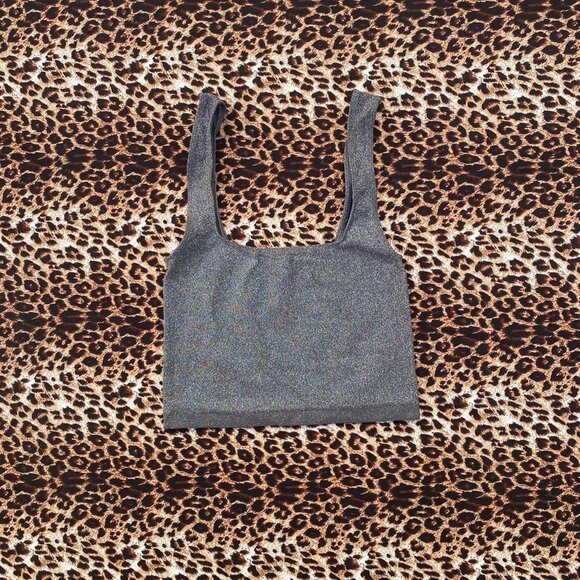 Anthropologie Tops - anthropology silver crop tank top